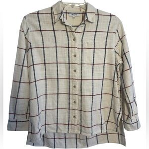 Madewell Flannel Oversized Ex-Boyfriend Shirt in
Windowpane Size Medium